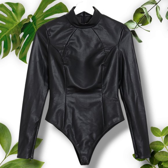 Wolford Tops - NWT Wolford Vegan Leather Bodysuit, sz 12